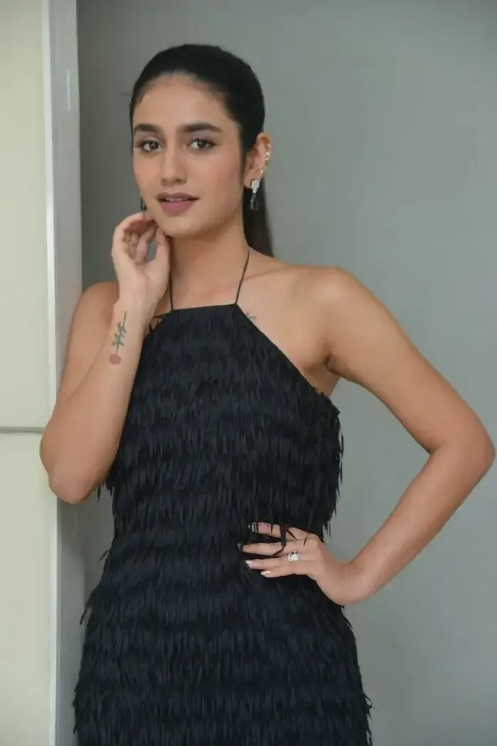 TELUGU ACTRESS PRIYA PRAKASH VARRIER IN SLEEVELESS BLACK GOWN 19